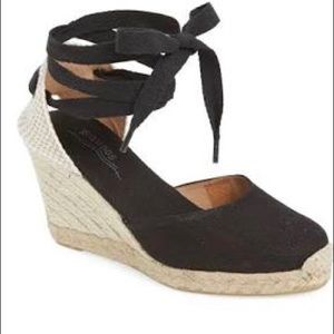 NWOT Soludos Black Espadrille Wedge 7.5